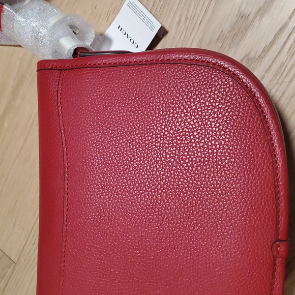 Coach Willow Ruby Leather Saddle Bag - Picture 11 of 14
